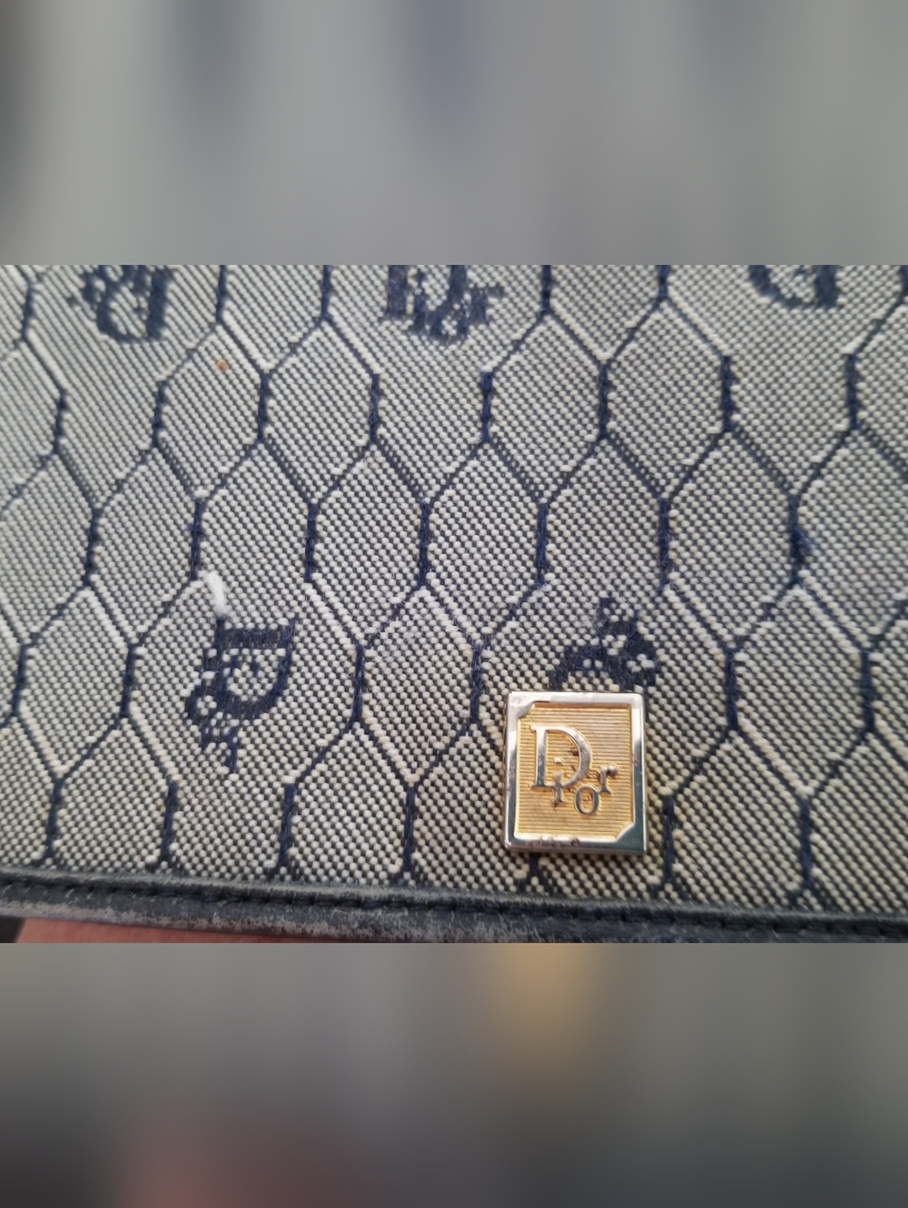 Dior Beige and Navy Monogram Continental Wallet - Picture 4 of 4